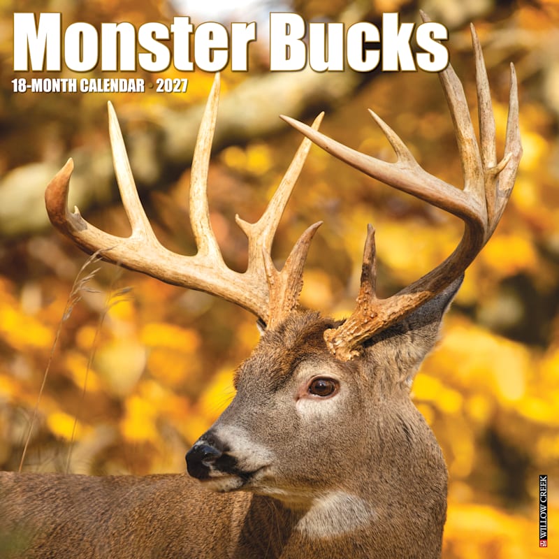 Willow Creek Press 2027 Monster Bucks 18-Month Wall Calendar