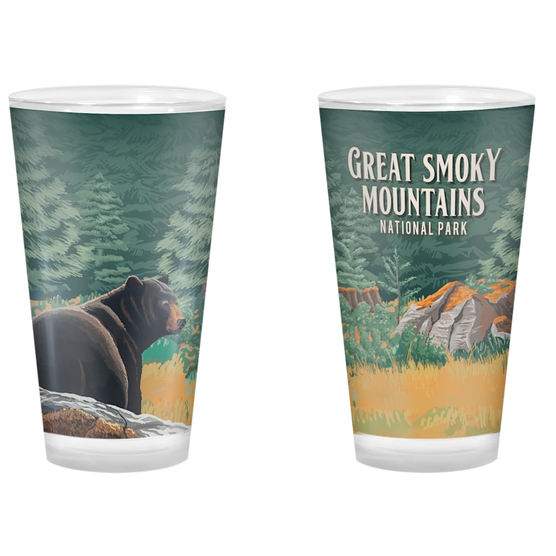 Lantern Press Great Smoky Mountains Painterly Pint Glass