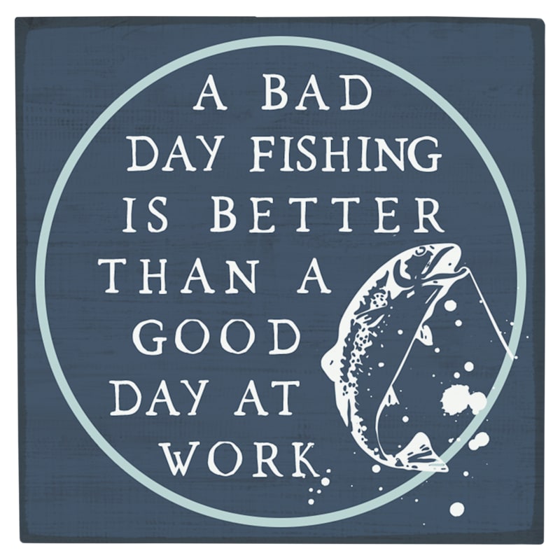 Sincere Surroundings Bad Day Fishing Square Magnet