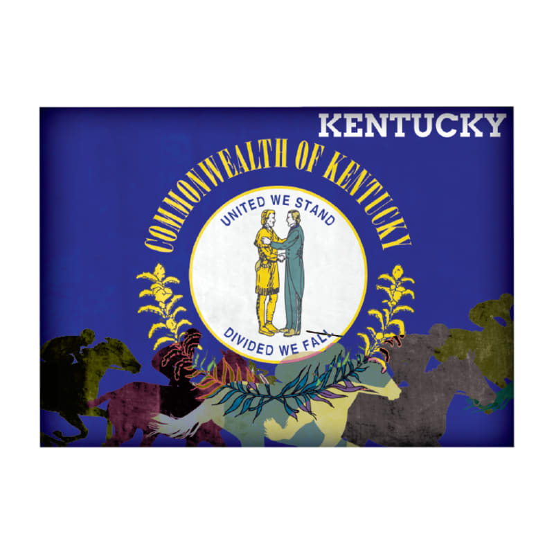 Kentucky Themed State Flag Souvenir Magnet