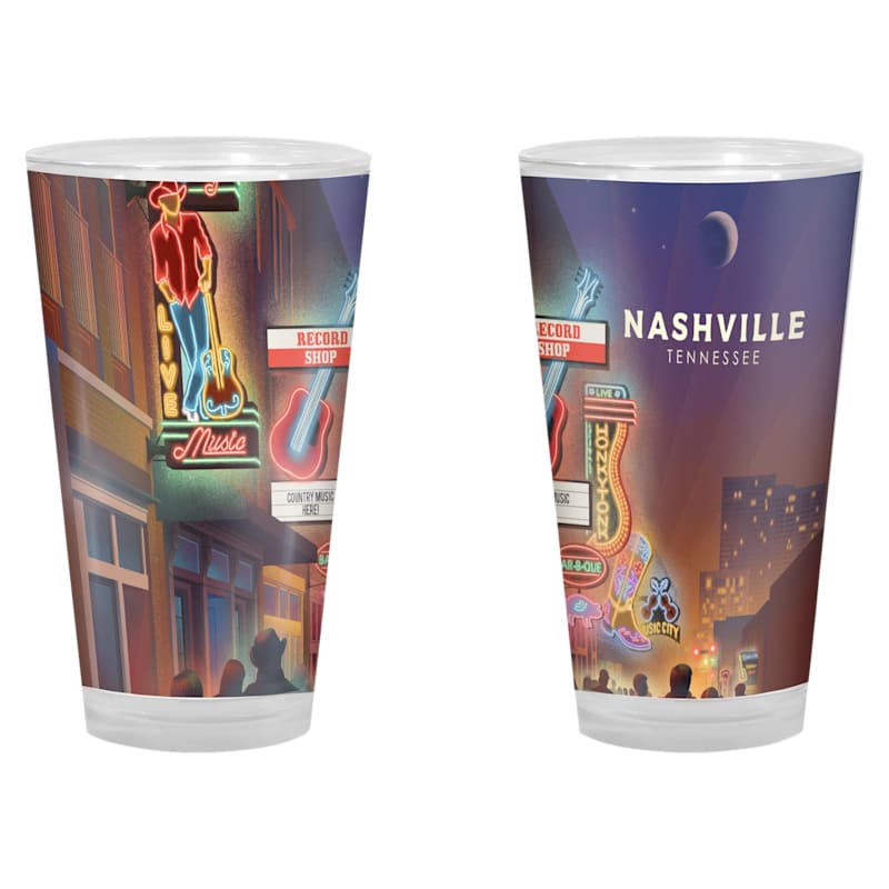 Lantern Press Nashville Broadway Street Pint Glass