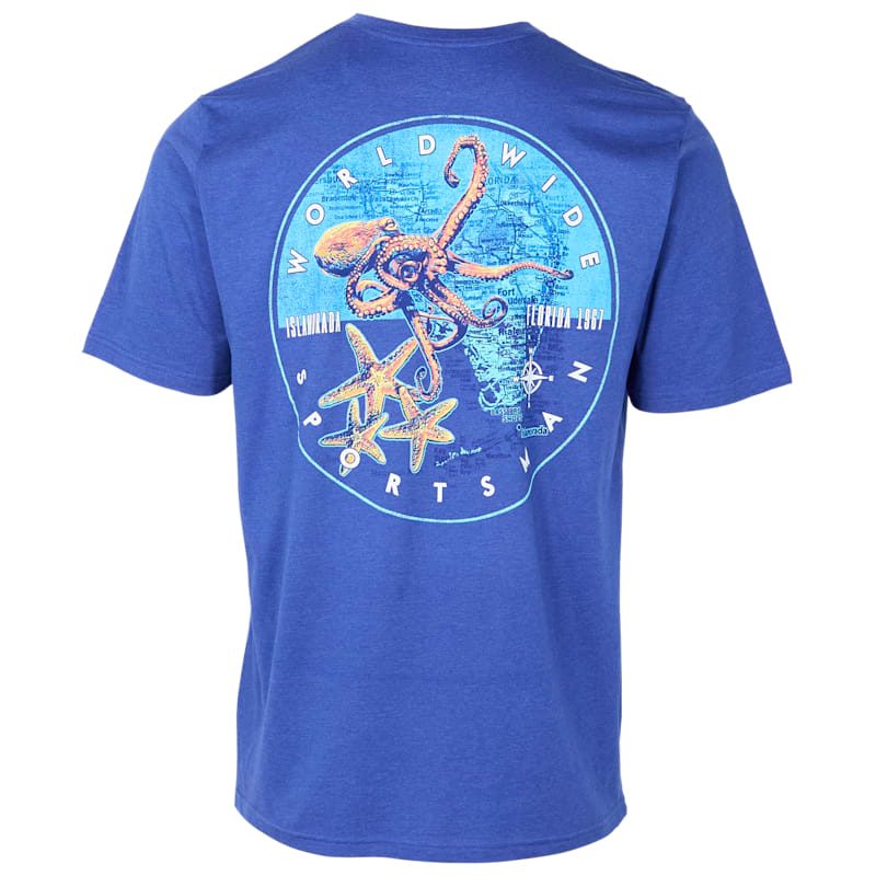 World Wide Sportsman Sea Life Map Short-Sleeve T-Shirt