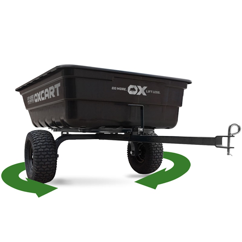 OxCart Stockman 15 cu - 17 cu ft. Lift-Assist and Swivel Dump Cart w 4PLY Run-Flat Tires