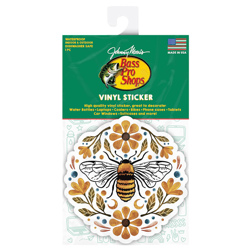 Bass Pro Shops Flowers and Bee Clear Sticker