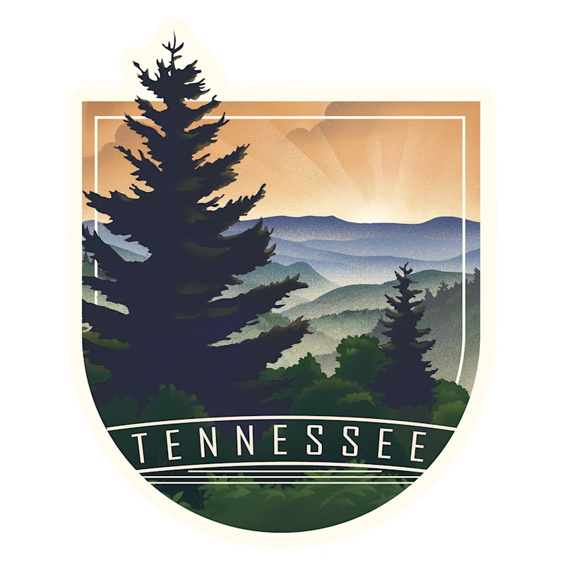 Lantern Press Tennessee Forest Die-Cut Sticker