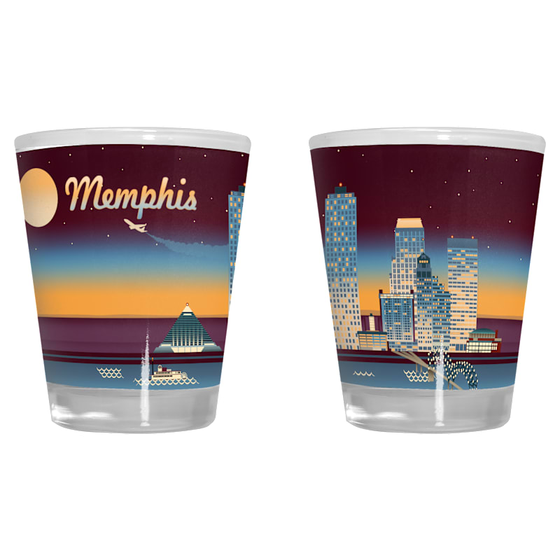 Lantern Press Memphis Pyramid 2 oz. Shot Glass