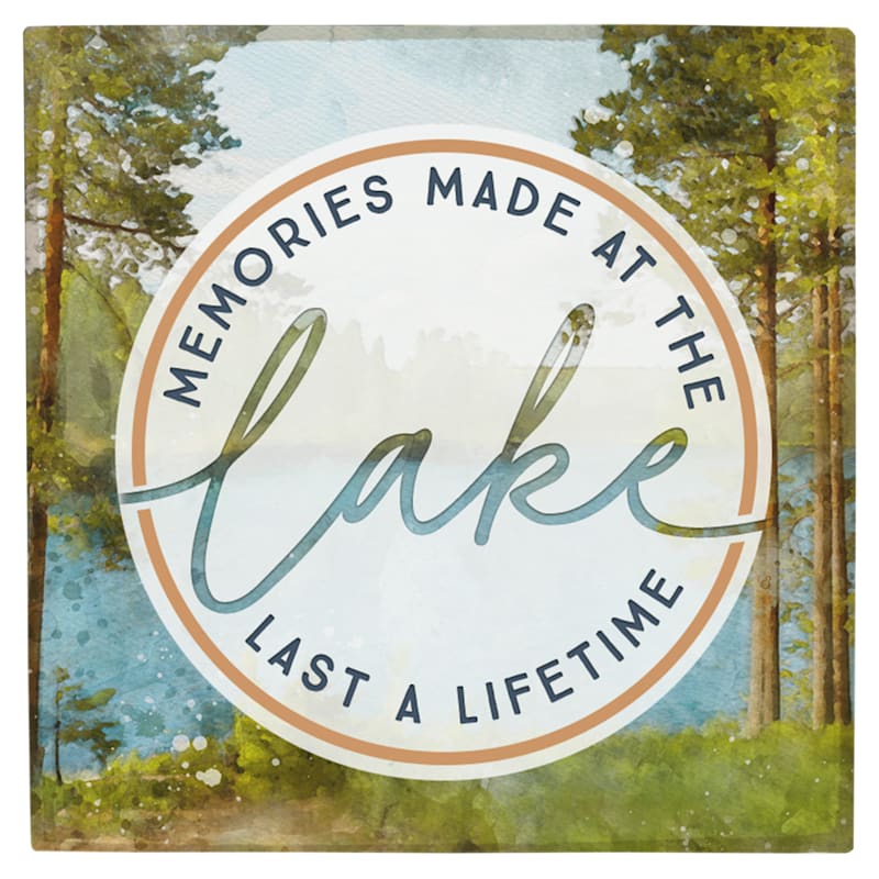 Sincere Surroundings Memories Lake Scene Square Magnet