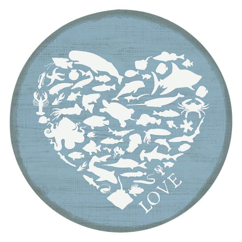 Sincere Surroundings Sea Life Heart Round Magnet