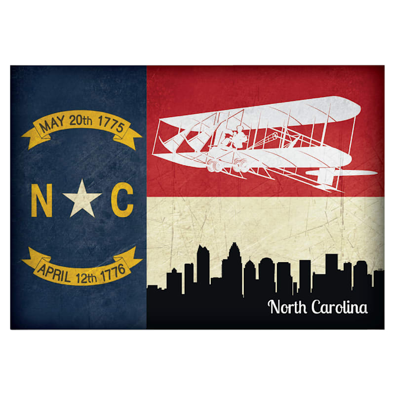 North Carolina Themed State Flag Souvenir Magnet