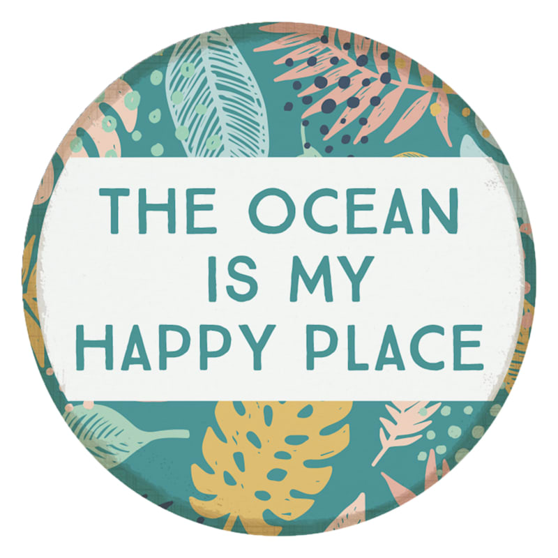 Sincere Surroundings Ocean Happy Sun Round Magnet