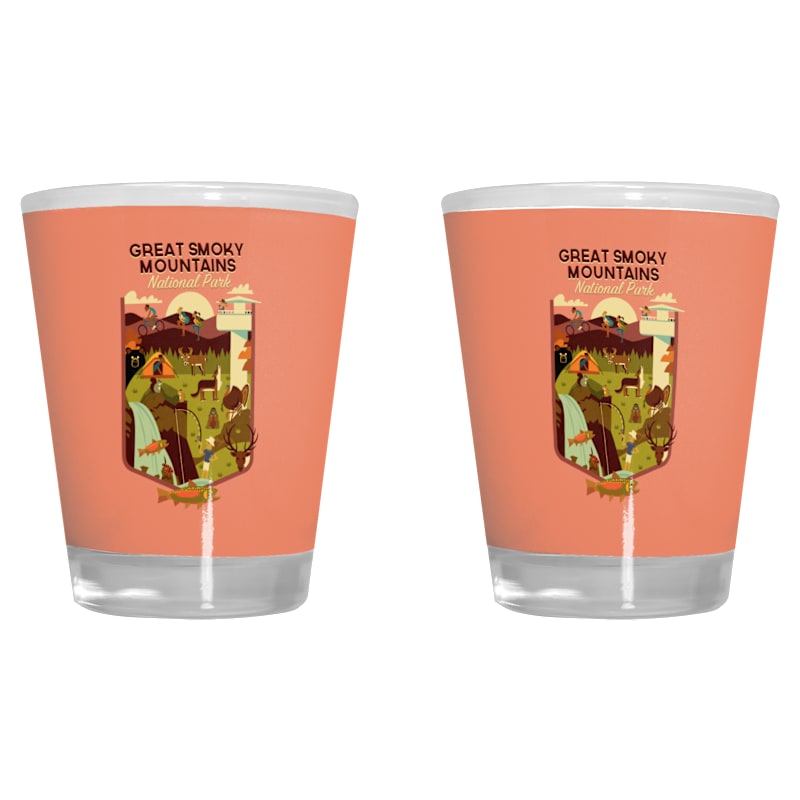 Lantern Press Smoky Mountains Geometric 2 oz. Shot Glass