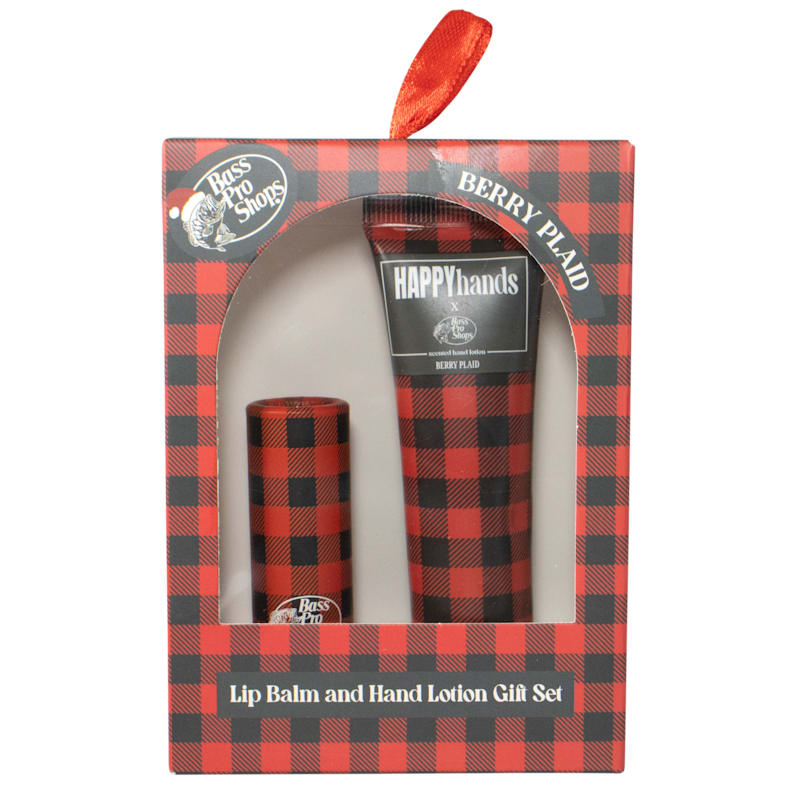 Bass Pro Shops Berry Plaid Lip Balm and Hand Lotion Gift Set
