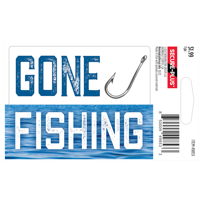 Secure-Plus Gone Fishing Sticker