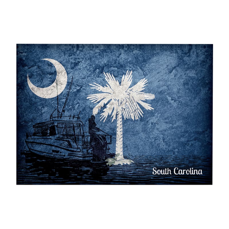 South Carolina Fishing-Themed State Flag Souvenir Magnet