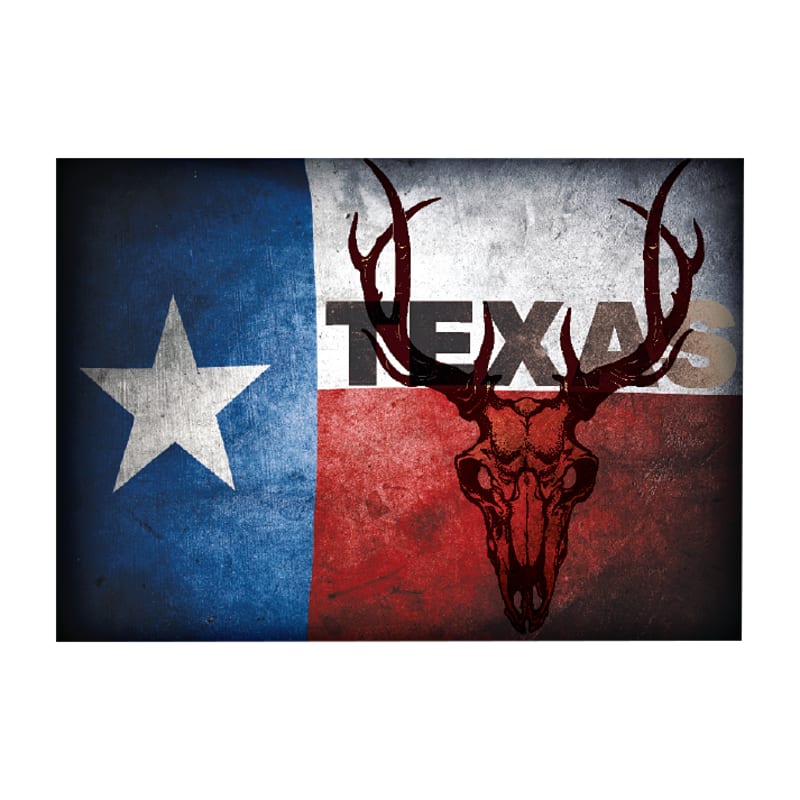 Texas Hunting-Themed State Flag Souvenir Magnet
