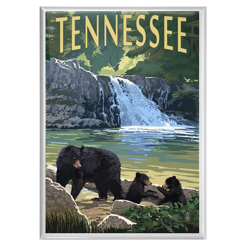 Lantern Press Tennessee Bears and Waterfall Magnet
