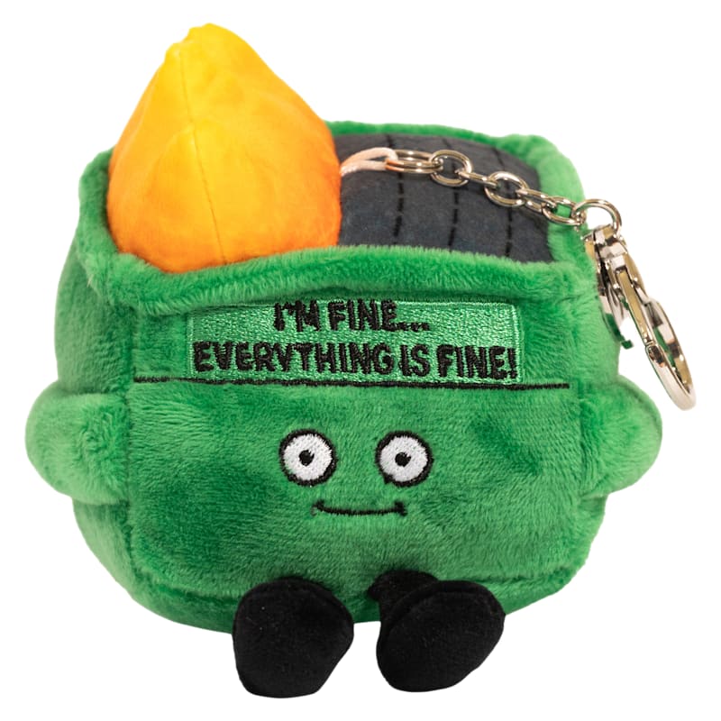 Punchkins Everything Is Fine Dumpster Fire Plush Bag Charm