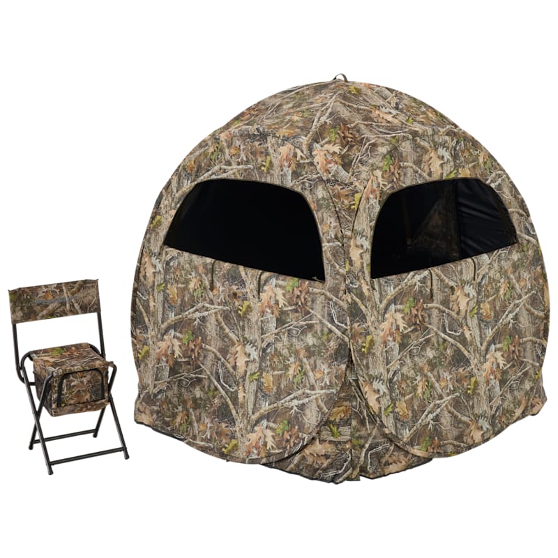 Pursuit Spring Steel Ground Blind and Chair Combo