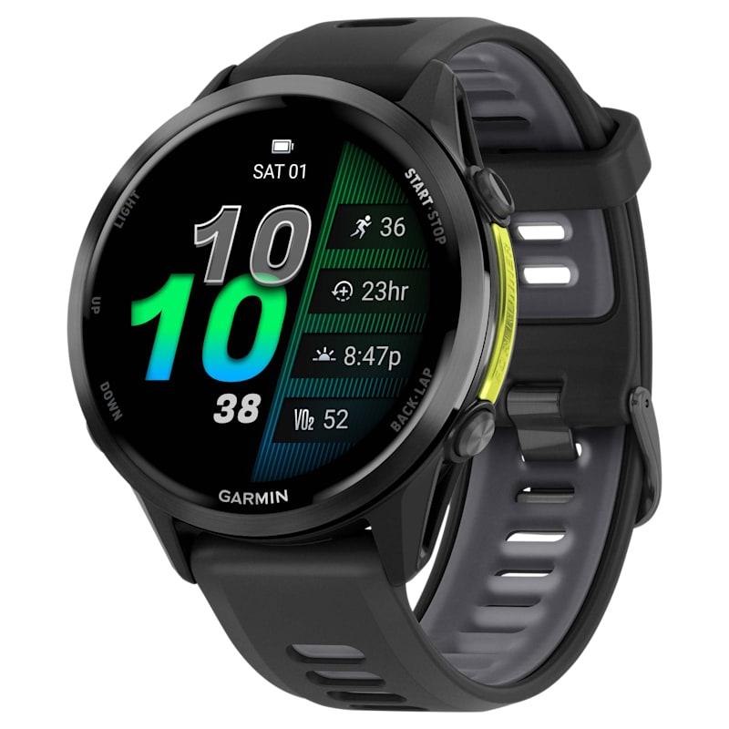 Garmin Forerunner 970 Carbon Gray DLC Titanium with Black Case Running GPS Smartwatch