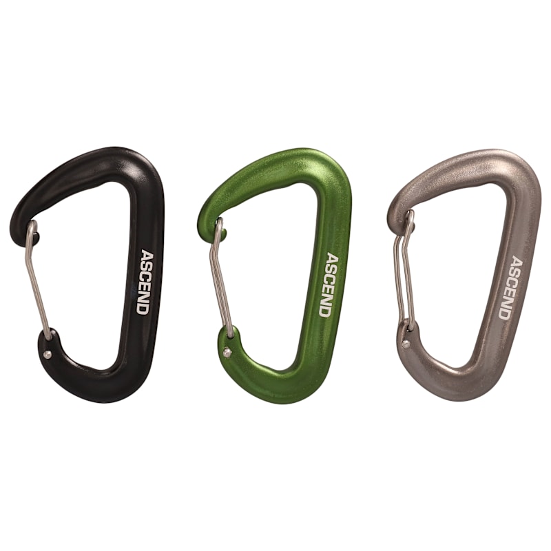 Ascend Wire Clasp Carabiner 3-Pack