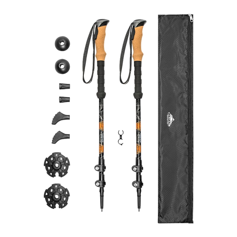 Cascade Mountain Tech Aluminum Quick Lock Trekking Poles with Cork Grips