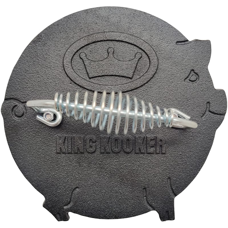 King Kooker Pre-Seasoned Cast-Iron Pig-Shaped Bacon Press
