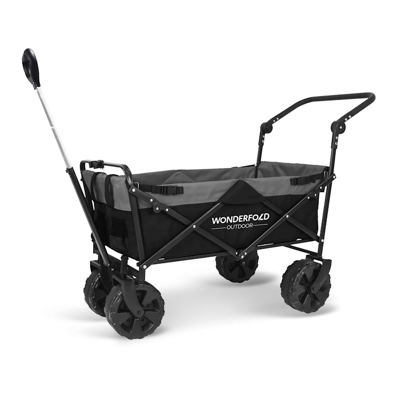 WonderFold Wagon Outdoor S2 Push + Pull Folding Utility Wagon with Beach Tires