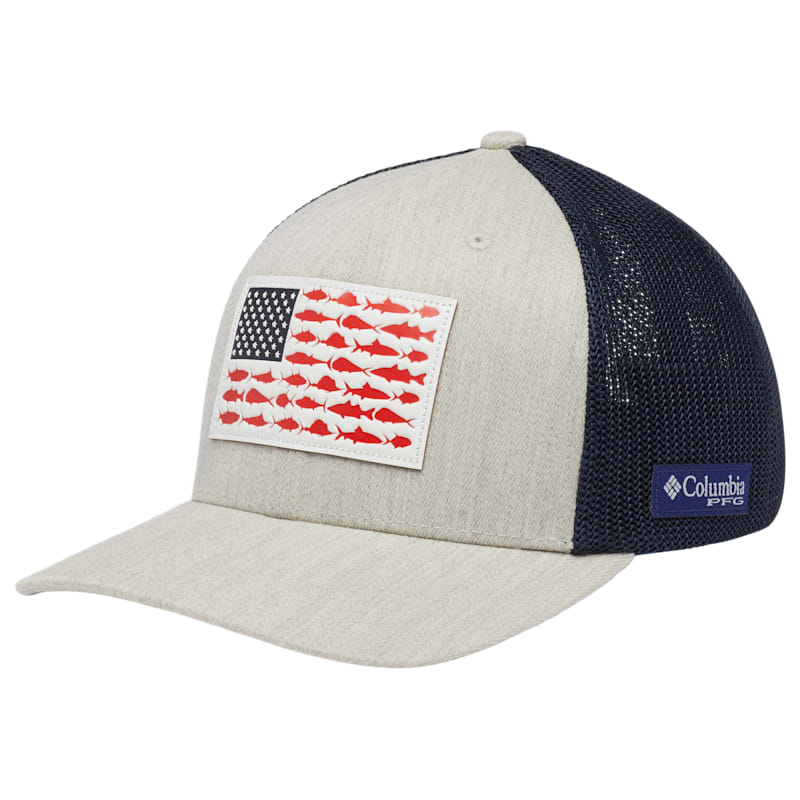 Columbia PFG Leather Fish Flag Mesh-Back Cap