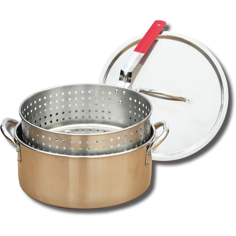 King Kooker Stainless Steel 9-Quart Deep Fry Pan with Basket and Lid