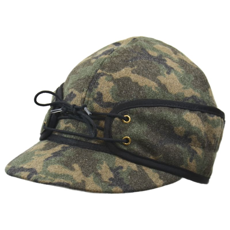 Crown Cap Camo Wool Blend Railroad Cap