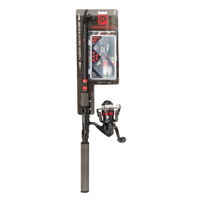 Profishiency Telescoping Micro Spinning Combo with Pocket Tackle Box