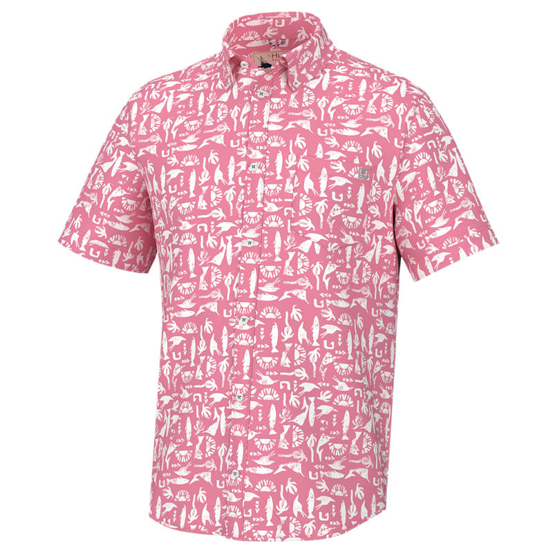 Huk Kona Batiki Short-Sleeve Button-Down Shirt for Men