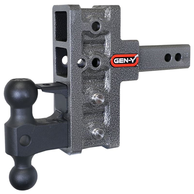 GEN-Y HITCH MEGA-DUTY 2" Offset Shank 16K Drop Hitch with Dual Ball and Pintle Lock