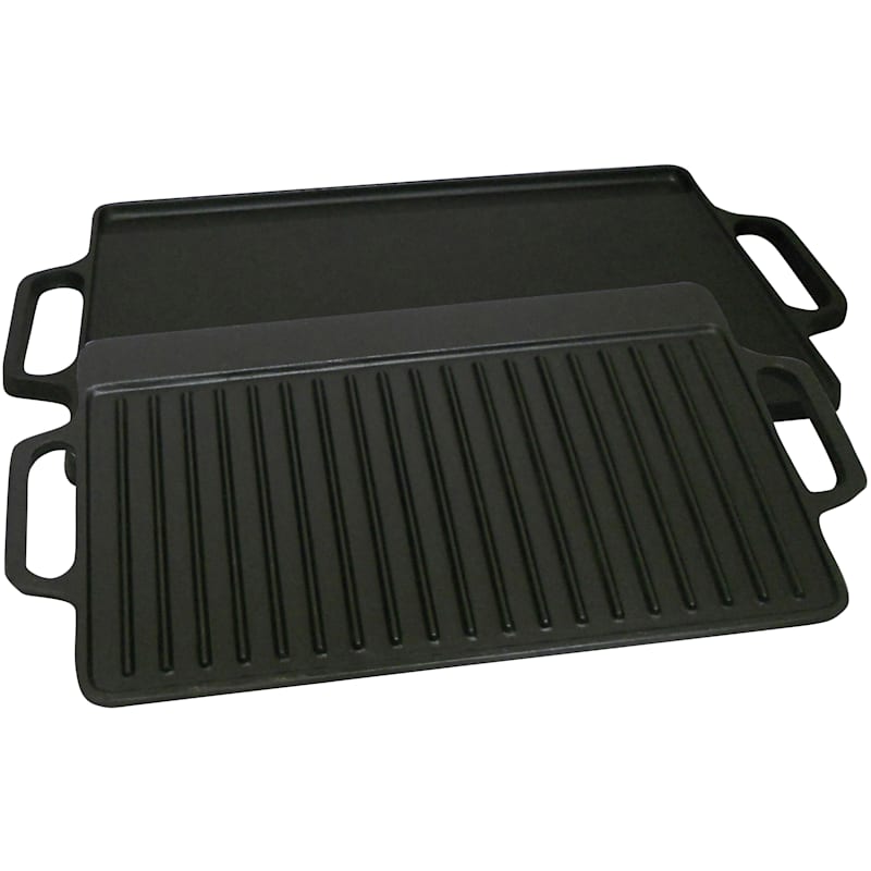 King Kooker 2-Sided Pre-Seasoned Cast-Iron Griddle