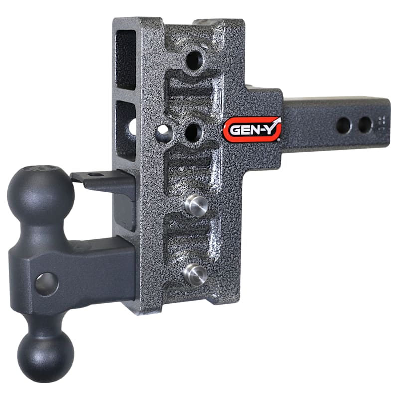 GEN-Y HITCH Mega-Duty 2" Offset Shank 10K Drop Hitch with Dual-Ball Mount and Pintle Lock