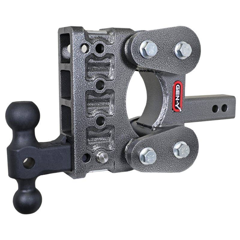 GEN-Y HITCH The Boss Torsion-Flex 2'' Shank 16K Drop Hitch with Dual-Ball Mount