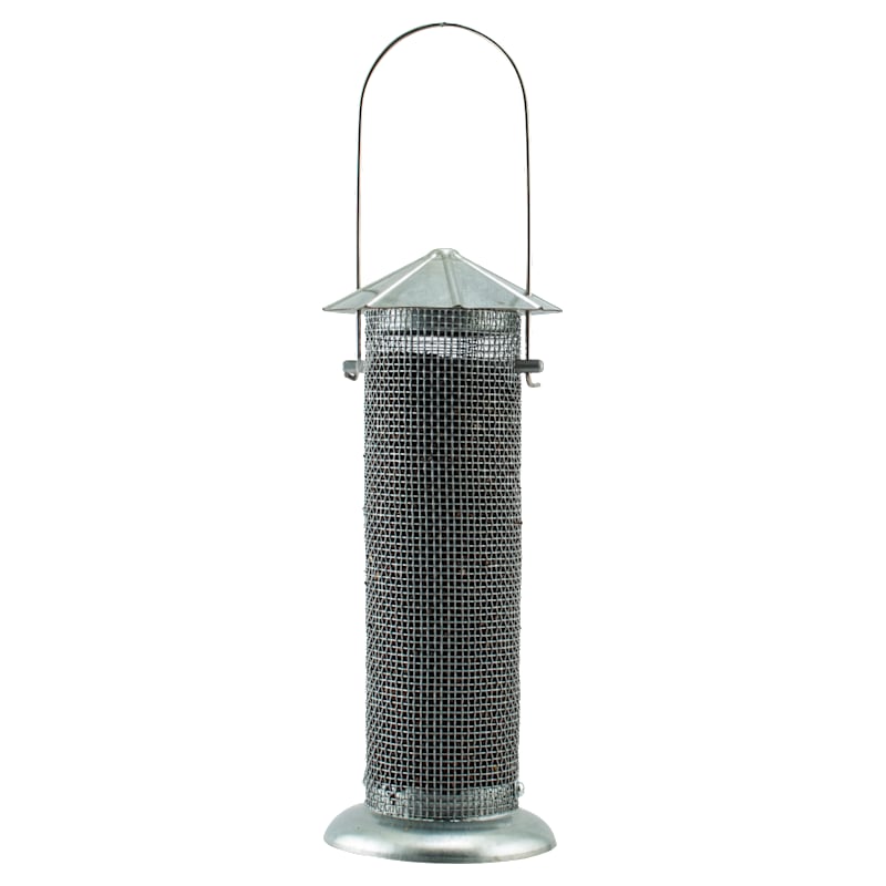 WoodLink Rustic Farmhouse Galvanized Silo Nyjer Thistle Bird Feeder