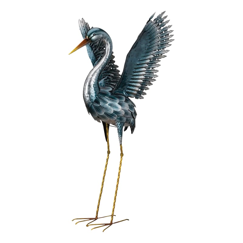 Regal Art & Gift Seablue Crane Down Position Yard Decor