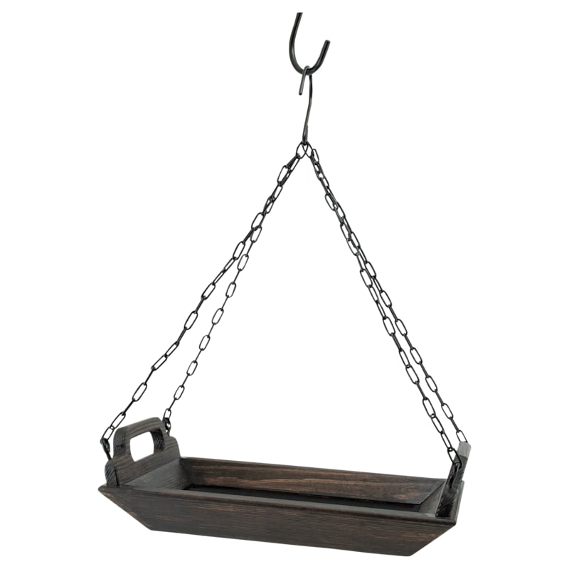 WoodLink Rustic Farmhouse Wood Barn Trough Platform Feeder