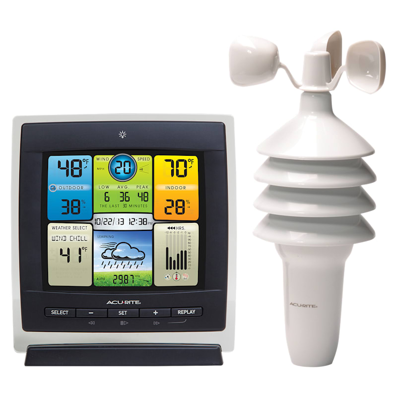 AcuRite Notos 3-in-1 Weather Station with Wind Speed, Temperature, and Humidity