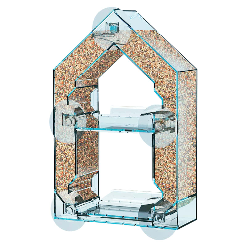 WoodLink Sneak-a-Peak Heavy-Duty Crystal Clear Window Bird Feeder