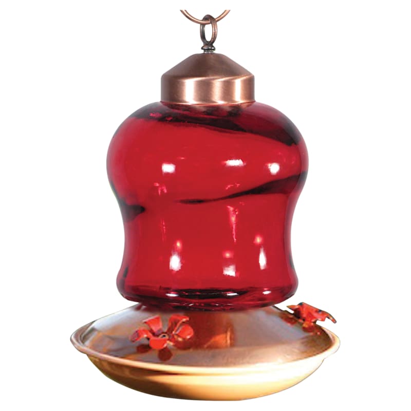 WoodLink Ruby Glass Hummingbird Feeder