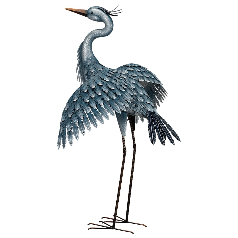 Regal Art & Gift Blue Heron Wings Out Metal Statue