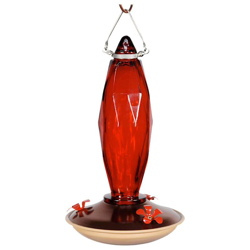 WoodLink Jewel-Cut Glass Hummingbird Feeder