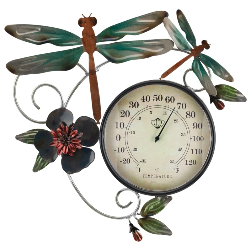 Regal Art & Gift Dragonfly Thermometer Metallic Wall Decor
