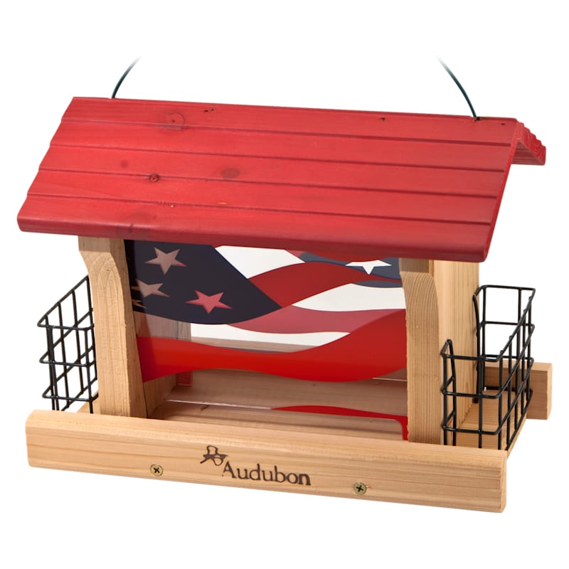 Woodlink Patriotic Cedar Ranch Bird Feeder with Suet Cages