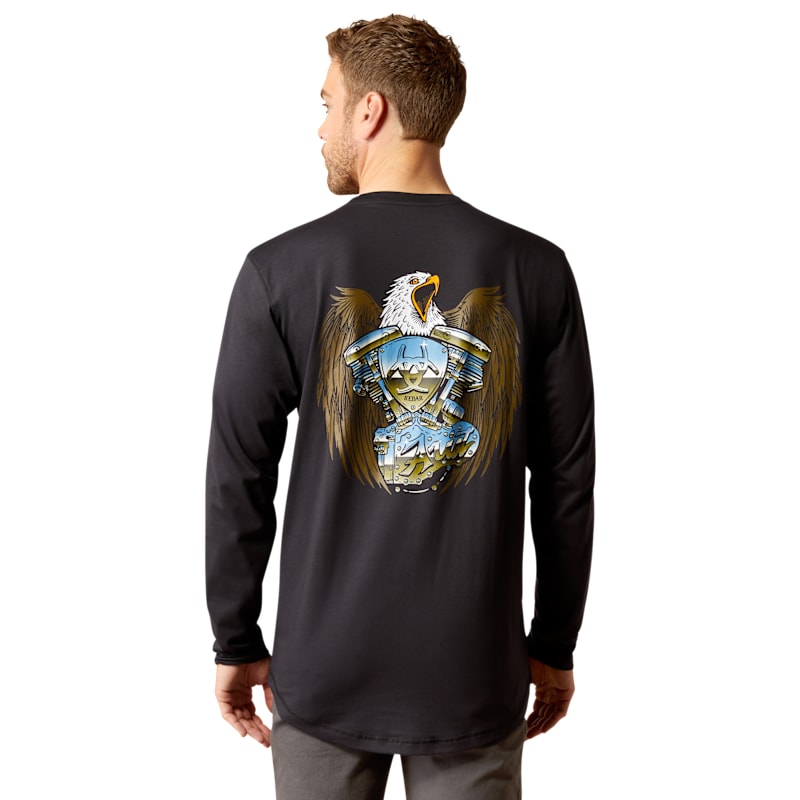 Ariat Rebar Workman Chrome Moto Eagle Long-Sleeve Shirt for Men