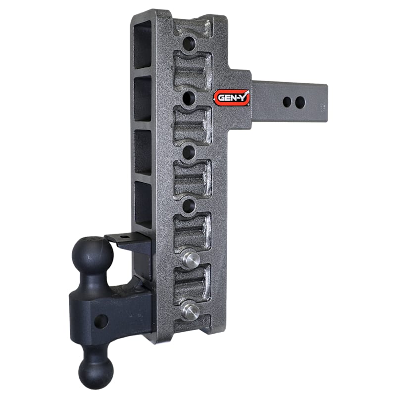 GEN-Y HITCH MEGA-DUTY 2.5" Offset Shank 32K Drop Hitch with Dual-Ball and Pintle Lock