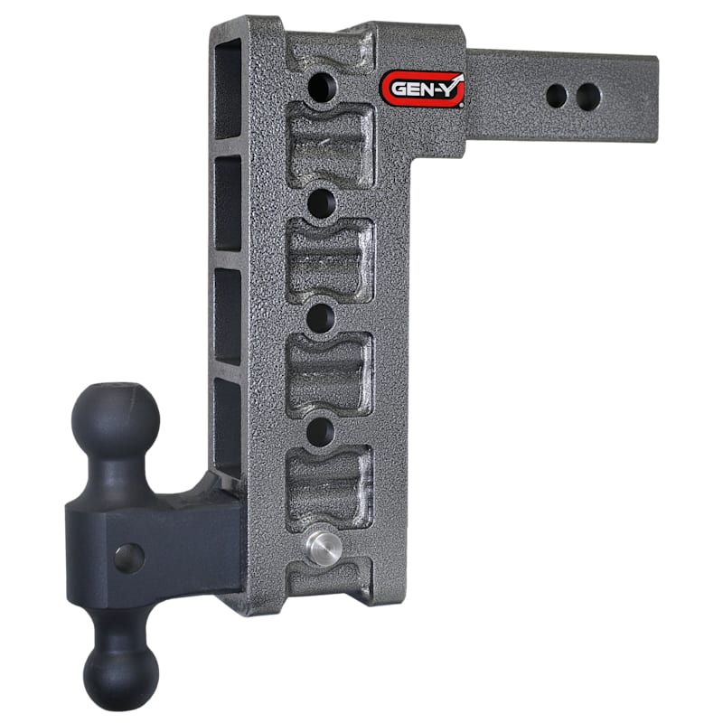 GEN-Y HITCH MEGA-DUTY 2.5" Shank Bolt-On 32K Adjustable Drop Hitch with Dual-Ball