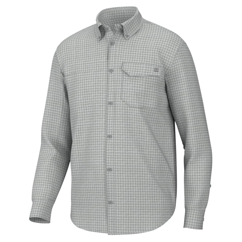 Huk Tide Point Break Minicheck Long-Sleeve Button-Down Shirt for Men